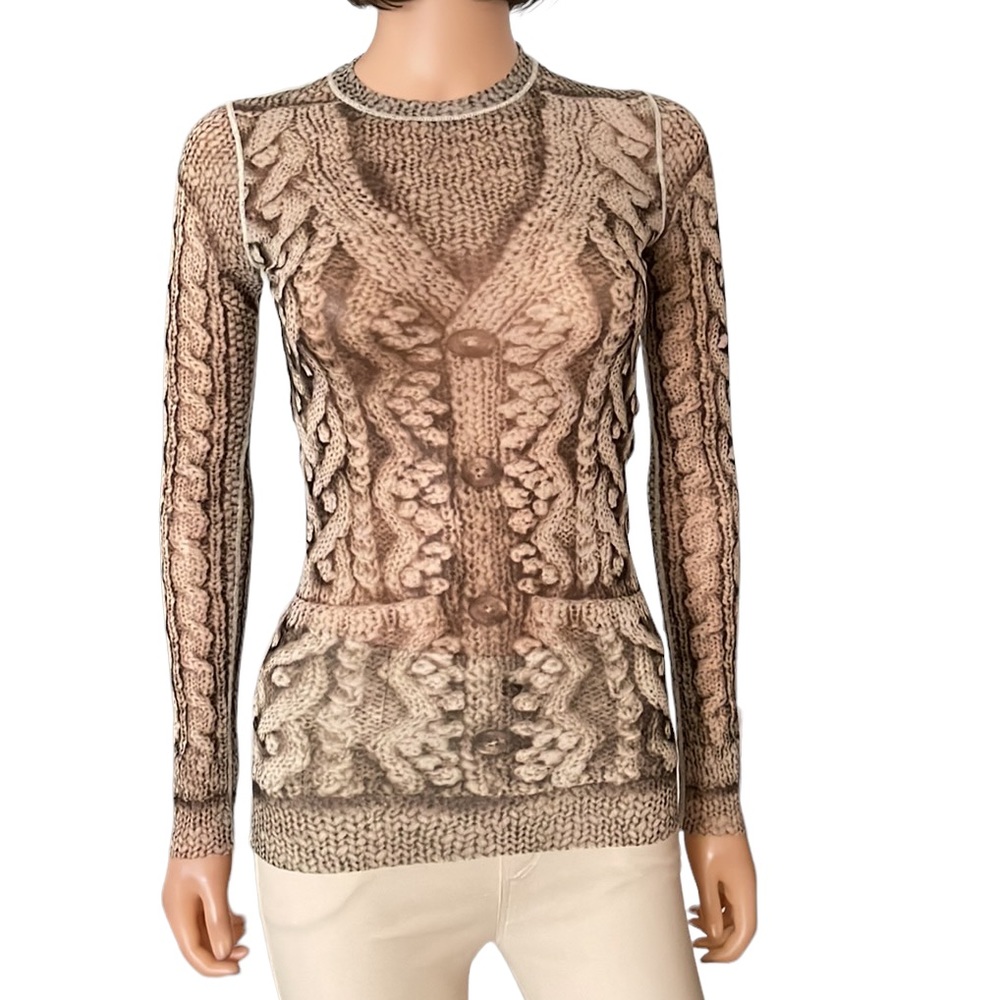 NWOT Vintage Jean Paul Gaultier Maill(e) Femme Trompe-L’Oeil Mesh Top